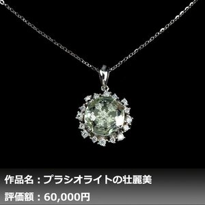 【1円新品】イケゾエガレ｜10.00ct 天然プラシオライト ダイヤモンド K14WGネックレス｜作家モノ｜本物保証｜NGL鑑別対応