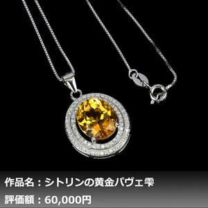 【1円新品】イケゾエガレ｜10.00ct 天然ゴールデンシトリン ダイヤモンド K14WGネックレス｜作家モノ｜本物保証｜NGL鑑別対応