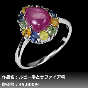 【1円新品】イケゾエガレ｜3.50ct 天然スタールビー&サファイア K14WG仕上リング 17.5号｜作家モノ｜本物保証｜NGL鑑別対応