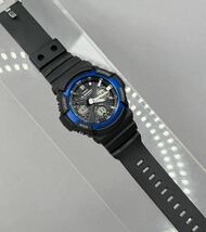 極美品 G-SHOCK GAW-100B-1A2JF タフソーラー 電波受信 電波ソーラー マルチバンド6 アナログ/デジタル コンビ アナデジ ブラック ブルー_画像10