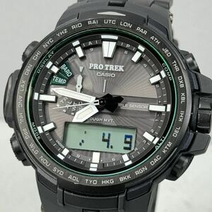 極美品 PROTREK PRW-S6100Y-1JF MRシリーズ タフソーラー 電波受信 電波ソーラー マルチバンド6 トリプルセンサー搭載 ブラック prw-6100