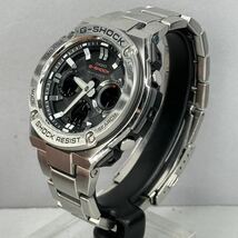 極美品 G-SHOCK GST-W110D-1AJF G-STEEL/Gスチール タフソーラー 電波受信 電波ソーラー マルチバンド6 メタルバンド 反転液晶 アナデジ _画像7