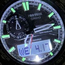 極美品 PROTREK PRW-6000SC-7JF タフソーラー 電波受信 電波ソーラー マルチバンド6 トリプルセンサー アナデジ ホワイト ブラック 迷彩 _画像9