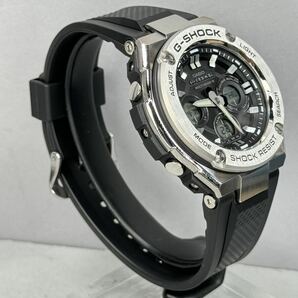 極美品 箱説付G-SHOCK GST-W310-1AJF G-STEEL/Gスチール タフソーラー 電波受信 電波ソーラー マルチバンド6 アナデジ ブラック シルバーの画像6