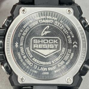 極美品 G-SHOCK GST-B100-1AJF GスチールG-STEEL タフソーラー Bluetooth搭載モバイルリンク メタルベゼル ブラック シルバー ラバーの画像8