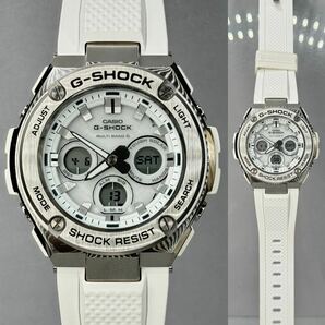 美品 G-SHOCK GST-W310-7AJF G-STEEL/Gスチール タフソーラー電波受信 電波ソーラー マルチバンド6 メタルベゼル ホワイト アナデジの画像3