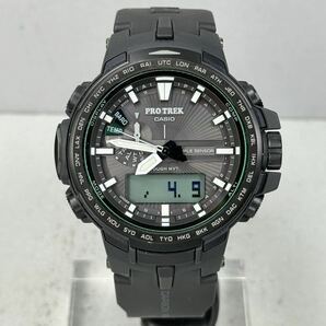 極美品 PROTREK PRW-S6100Y-1JF MRシリーズ タフソーラー 電波受信 電波ソーラー マルチバンド6 トリプルセンサー搭載 ブラック prw-6100の画像5