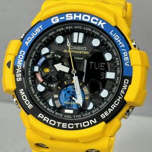 極美品 G-SHOCK GN-1000-9AJF GULFMASTER ガルフマスター 方位.温度計搭載 ツインセンサー アナデジ 反転液晶 イエロー メタルベゼル