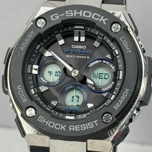 美品 G-SHOCK GST-W300FP-1A2JR GスチールG-STEEL ファイヤーパッケージ タフソーラー 電波受信 電波ソーラー マルチバンド6 ブラック