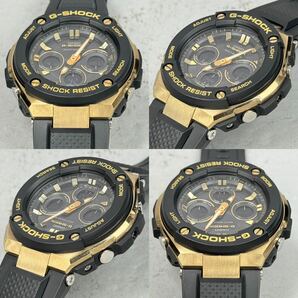 未使用同様 極美品 G-SHOCK GST-W300G-1A9JF GスチールG-STEEL タフソーラー 電波受信 電波ソーラー マルチバンド6 ブラック ゴールドの画像4