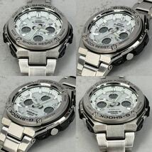 極美品 G-SHOCK GST-W110D-7AJF Gスチール/G-STEELタフソーラー 電波受信 電波ソーラー マルチバンド6 メタルバンド ホワイト アナデジ_画像4