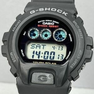 美品 CASIO G-SHOCK G-6900-1 オリジンモデル タフソーラー ブラック パープル 三つ目 オリジンモデル ELバックライト