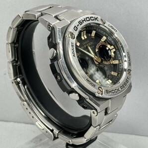 美品 G-SHOCK GST-W110D-1A9JF G-STEEL/Gスチール タフソーラー 電波受信 電波ソーラー マルチバンド6 メタルバンド ゴールド アナデジの画像6