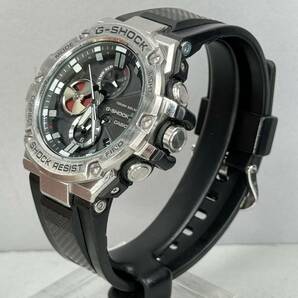 美品 G-SHOCK GST-B100-1AJF GスチールG-STEEL タフソーラー Bluetooth搭載モバイルリンク メタルベゼル ブラック シルバー ラバーバンドの画像7