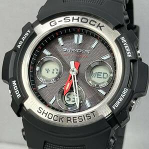 極美品 G-SHOCK AWG-M100-1AJF タフソーラー 電波受信 電波ソーラー マルチバンド6 アナログ/デジタルコンビ アナデジ ブラック シルバーの画像1