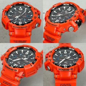 極美品G-SHOCK GW-A1100R-4AJF グラビティマスター タフソーラー 電波受信 電波ソーラー マルチバンド6 オレンジ 方位計 サファイアガラスの画像4