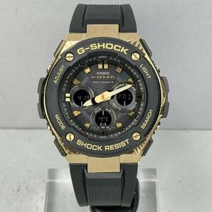 極美品G-SHOCK GST-W300G-1A9JF Gスチール/G-STEEL タフソーラー 電波受信 電波ソーラー マルチバンド6 ブラック ゴールド 反転液晶の画像5