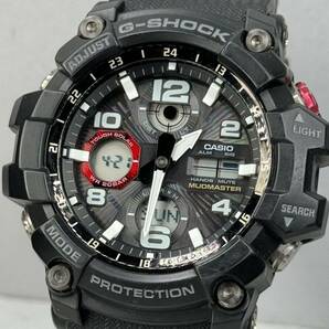 美品 G-SHOCK GWG-100-1A8JF MUDMASTERマッドマスター タフソーラー 電波受信 電波ソーラー マルチバンド6 ブラック仕様 アナデジ レッドの画像1