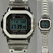 極美品 G-SHOCK GMW-B5000D-1JF タフソーラー 電波受信 電波ソーラー マルチバンド6 Bluetooth搭載 モバイルリンク メタルバンド シルバー_画像3