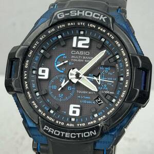 良品 箱説付G-SHOCK GW-4000-2AJF スカイコックピット タフソーラー 電波受信 電波ソーラー マルチバンド6 ブラック ブルー クロノグラフ