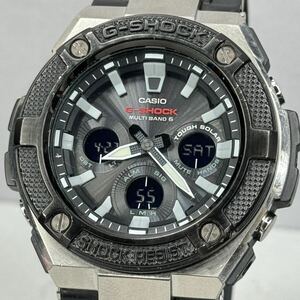 美品 G-SHOCK GST-W330AC-1AJF G-STEEL Gスチール タフソーラー 電波受信 電波ソーラー マルチバンド6 反転液晶 ブラック ラバーバンド