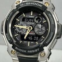 美品 G-SHOCK MTG-1500-9AJF MT-G タフソーラー 電波受信 電波ソーラー マルチバンド6 アナデジ ブラック ゴールド メタルバンド 黒金_画像1