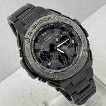 美品 G-SHOCK GST-W110BD-1AJF G-STEEL/Gスチール タフソーラー 電波受信 電波ソーラー マルチバンド6 メタルバンド ブラック_画像2