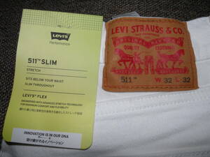 新品未使用品 Levi's リーバイス 511 ホワイトジーンズ W32 L32