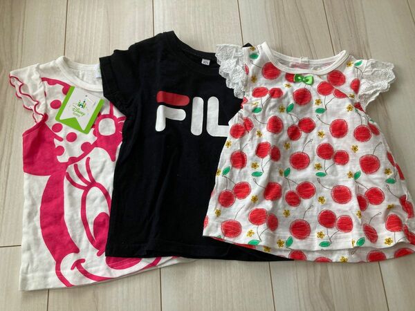 Tシャツ トップス ミニーちゃん FILA さくらんぼ