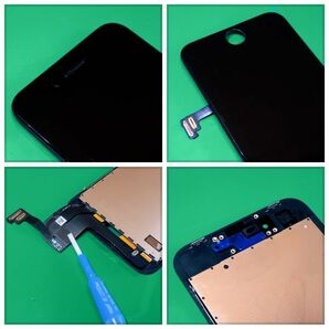 純正再生品 iPhoneSE2 フロントパネル 黒 純正液晶 自社再生 業者 LCD 交換 リペア 画面割れ iphone 修理 ガラス割れ 防水テープの画像2