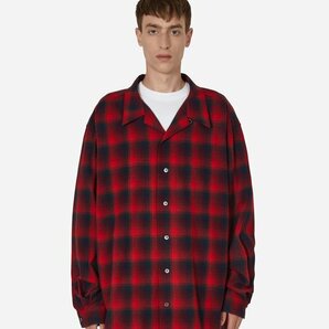 23AW Maison Margiela PENDLETON メゾンマルジェラ ペンドルトン オーバーサイズチェックシャツ 44 RED レッド S67DT0010の画像1