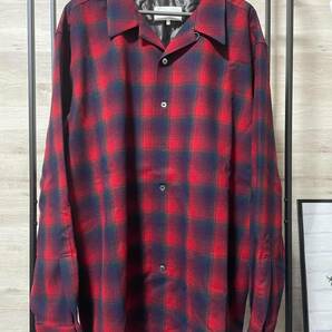 23AW Maison Margiela PENDLETON メゾンマルジェラ ペンドルトン オーバーサイズチェックシャツ 44 RED レッド S67DT0010の画像2