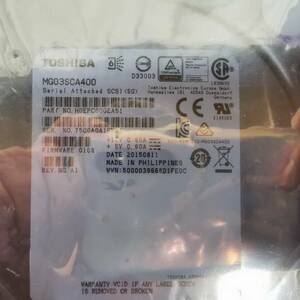 長期在庫未使用品 TOSHIBA製HDD MG03SCA400 4TB SCSI 