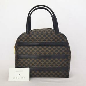 【3532】CELINE セリーヌ マカダム柄 ハンドバッグ MC97/2 ブラウン 茶 カード付の画像1