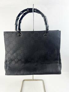 GUCCI GG nylon bamboo tote bag 002.1010.002058 black lady's bag bag 1 jpy ~