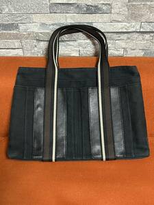 ■エルメス■HERMES■トロカホリゾンタル■MM■キャンバス■トートバッグ■ブラック■