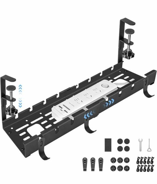 ★アウトレット IMILLET ケーブルトレー 配線隠し ケーブル収納 幅28.5-55cm 耐荷重20㎏ 収納 穴あけ不要 アップグレードモデル 炭素鋼