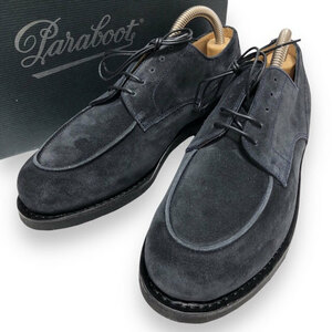 ▼未使用【Paraboot】パラブーツ CHAMBORD シャンボード 35245 スエード Uチップ ネイビー 6 1/2 シューズ 紳士靴 メンズ 革 レザー RC4359