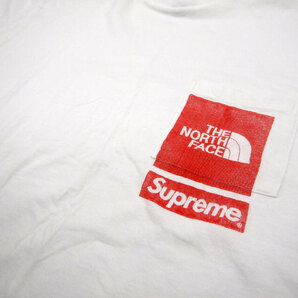 ノースフェイス×シュプリーム NT02309I プリンテッドポケットTシャツ FB2987 THE NORTHFACE×Supreme サイズL ホワイト×レッド白メンズの画像6