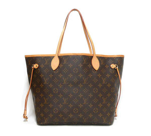 ◎美品 LOUIS VUITTON ルイヴィトン モノグラム ネヴァーフルMM トートバッグ ブラウン系×ゴールド金具 PVC×レザー M40156 保存袋 ON5747