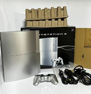  ★動作確認済★ PS3 本体 40GB サテン　シルバー SONY PlayStation3 CECHH00 SS ソニーコントローラー 