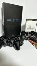 ★動作確認済★ PlayStation 2 SONY PS2 本体 SCPH-50000 ミッドナイト・ブラック クリア ブラック コントローラー付きソニー _画像1