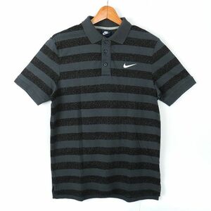 ナイキ ポロシャツ 半袖 トップス スポーツウエア ゴルフウエア メンズ Lサイズ グレー NIKE 【中古】