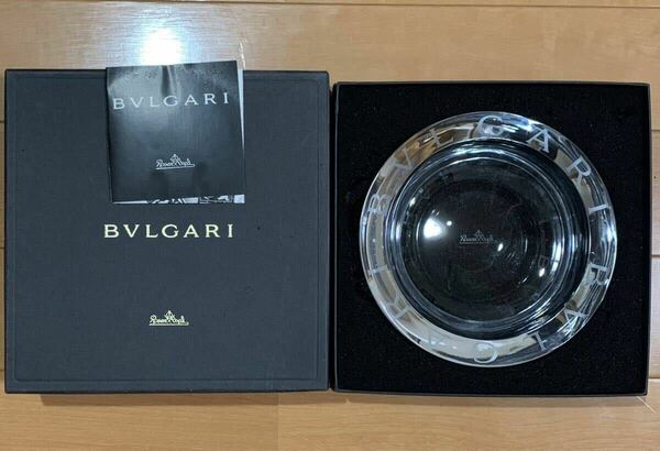 新品 未使用 BVLGARI Rosenthal ブルガリローゼンタール 灰皿 アッシュトレイ 箱付き クリスタルガラス インテリア雑貨 オブジェ 送料無料