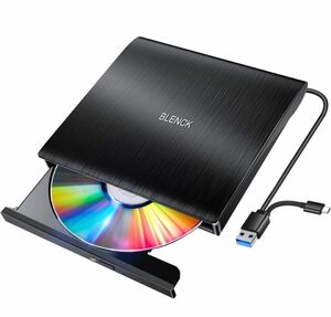 DVDドライブ 外付け USB3.0 ポータブル CD/DVDプレイヤー 静音 高速 軽量 スリム コンパクト CD/DVD読取