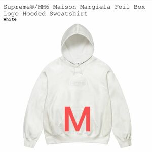 Supreme MM6 Maison Margiela Foil Box Logo Hooded Sweatshirt White