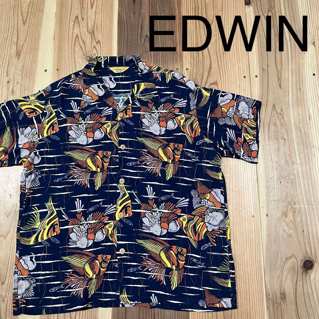 EDWIN エドウィン アロハシャツ 開襟 半袖シャツ ハワイアン 和 EDWIN エドウィン アロハシャツ 開襟 半袖シャツ ハワイアン 和