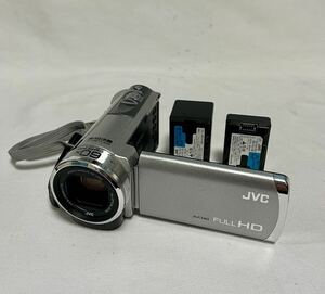 1円〜① JVC Everio エブリオ GZ-E750-S FULL HD シルバー ビクター デジタルビデオカメラ 充電ケーブル付 バッテリー2点 通電確認済み