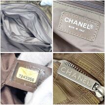 シャネル ニュートラベルライン ミニボストンバッグ カーキ　グリーン　ハンドバッグ　ココマーク　キャンバス　CHANEL_画像8