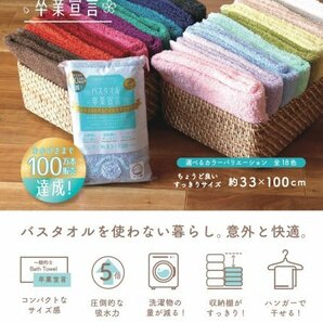 【送料無料】バスタオル卒業宣言 5倍吸水 超吸水タオル 3枚セット(ピスタチオグリーン・キャンパスブルー・ターコイズブルー) 日本製の画像6